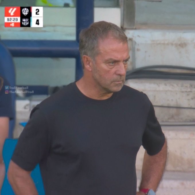 Hansi Flick coach reaction