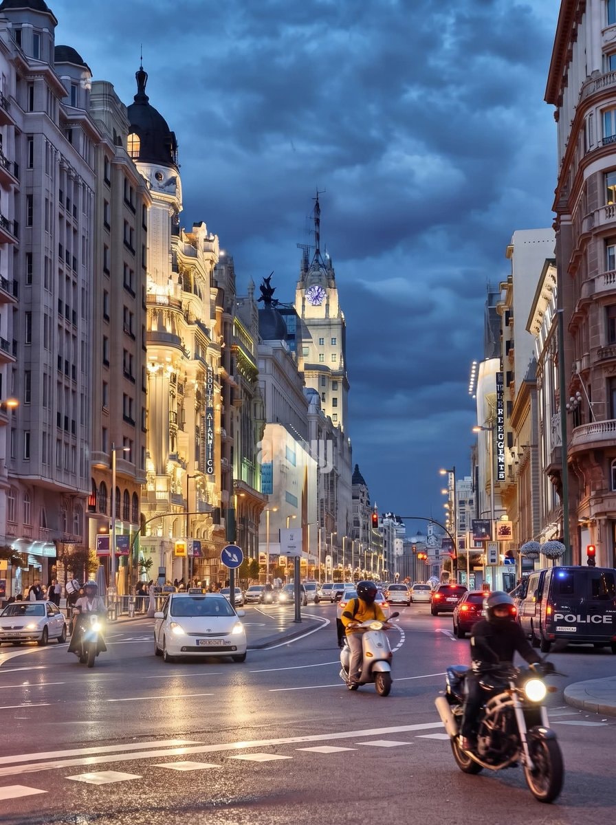 Madrid Spain street scene