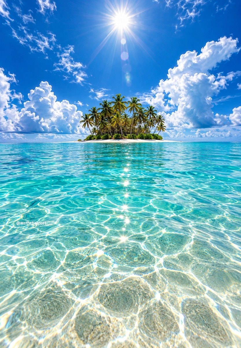 tropical island with palm trees