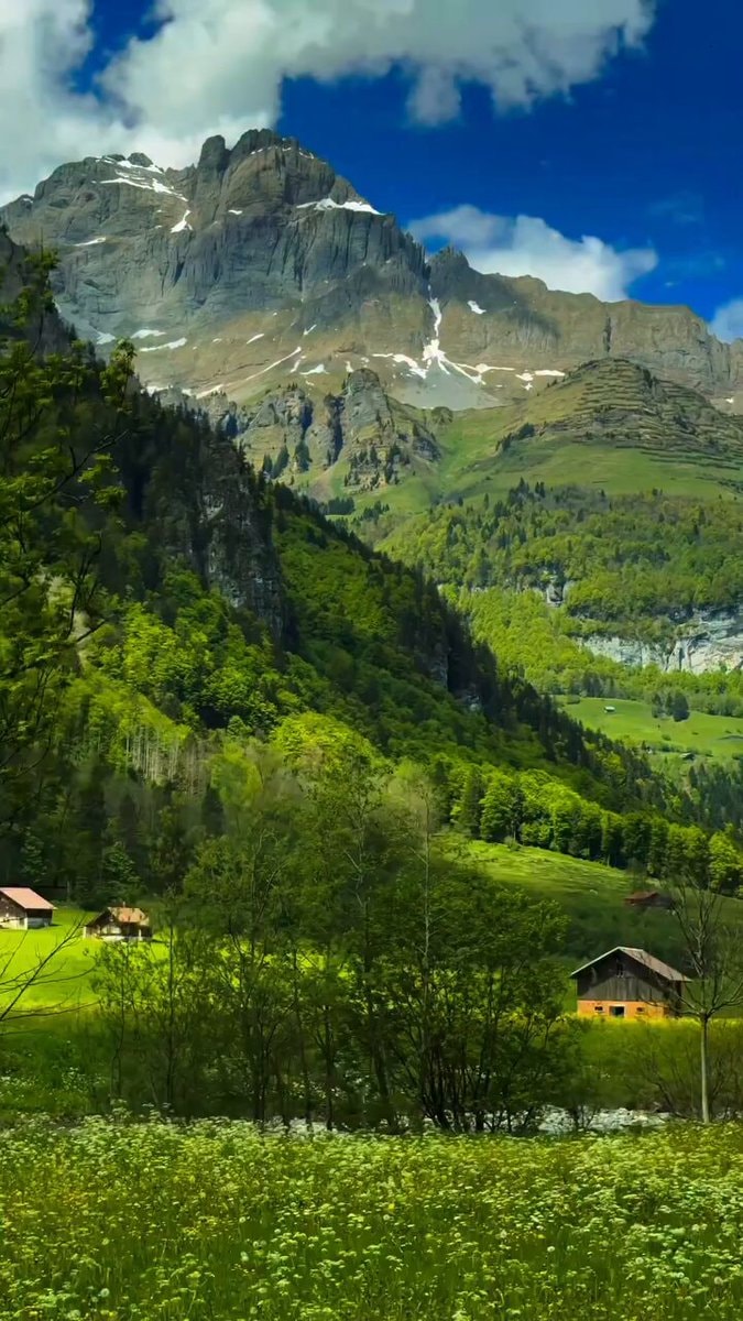 Switzerland Snow-Capped Mountain Landscape