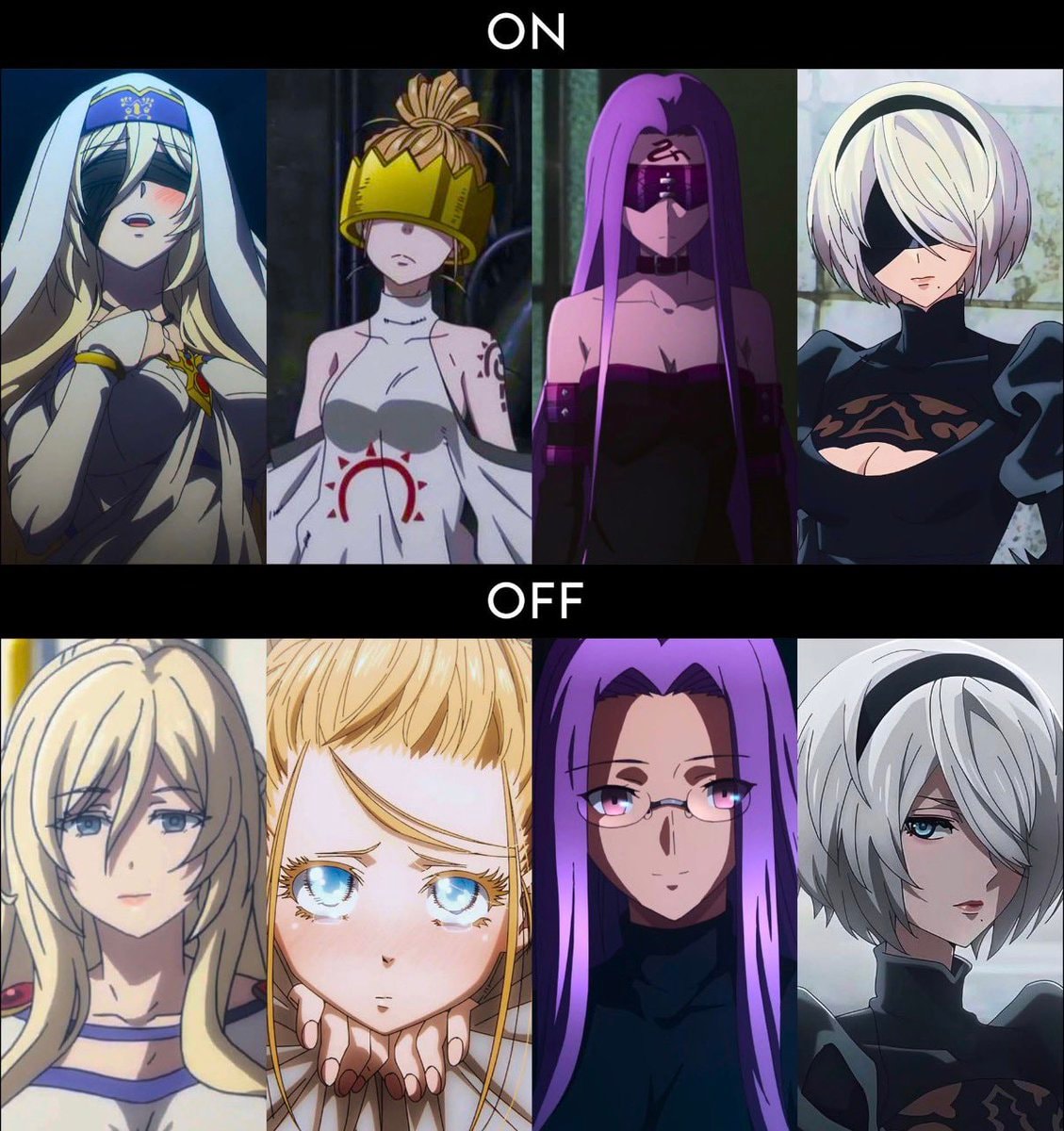 Anime characters mask on mask off Anime characters mask on mask off