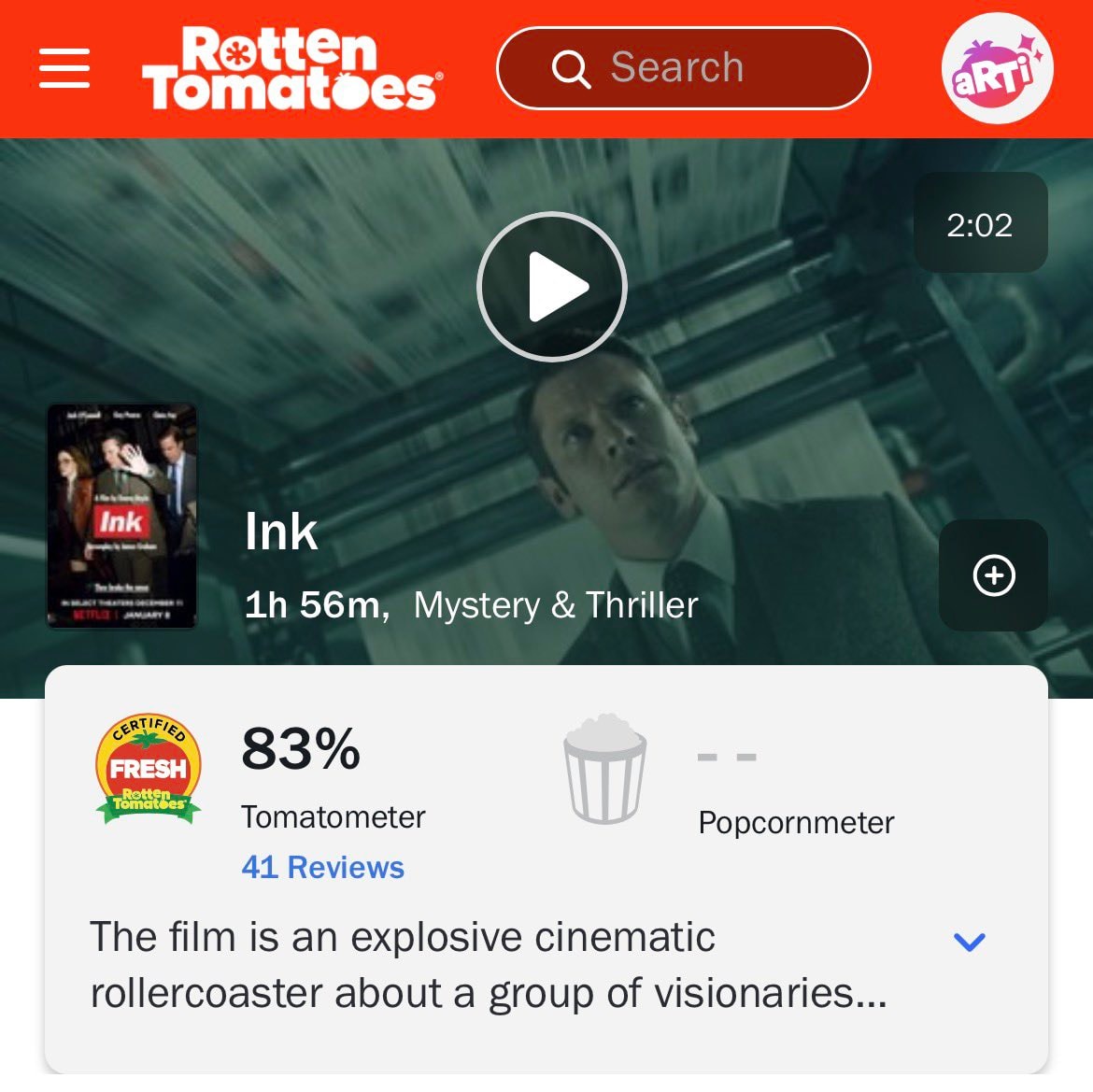 Danny Boyle INK Certified Fresh on Rotten Tomatoes Danny Boyle INK Certified Fresh on Rotten Tomatoes