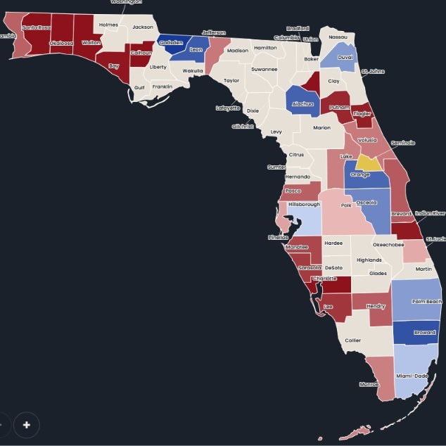 Florida early voting map results Florida early voting map results