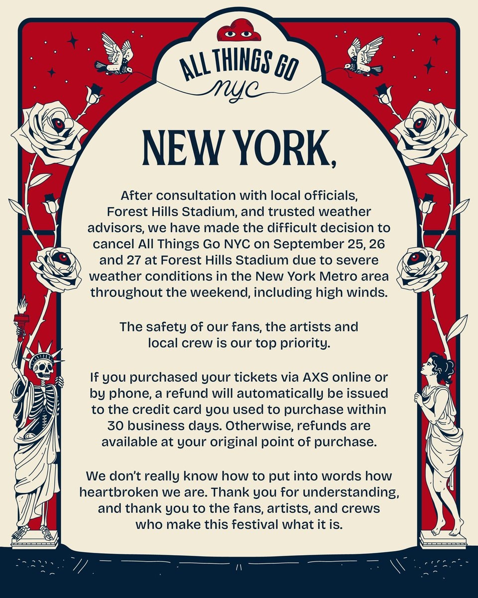 All Things Go NYC festival cancellation