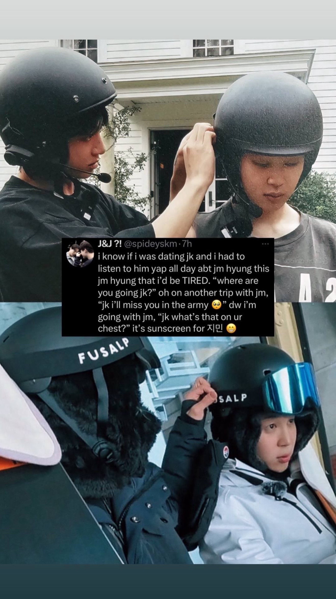 Jimin Jungkook FUSALP helmets