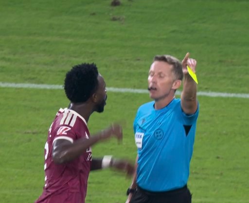 Referee yellow card argument