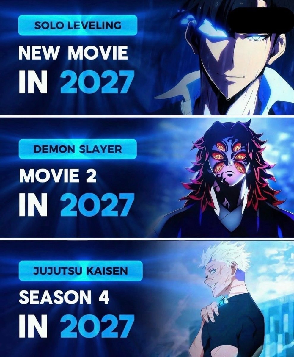 Solo Leveling Demon Slayer Jujutsu Kaisen 2027
