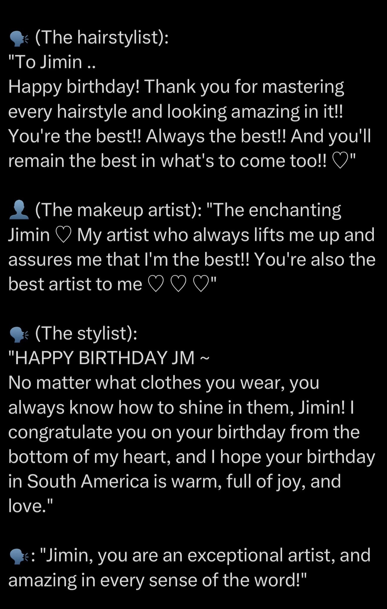 Jimin birthday card messages from BTS (photo 3 of 4)