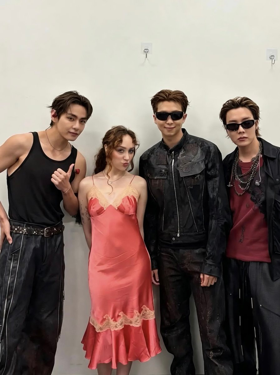 Chappell Roan Taehyung RM j-hope group photo Chappell Roan Taehyung RM j-hope group photo
