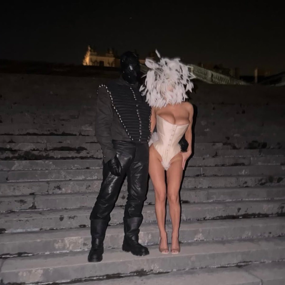 Ye Bianca Censori Paris masquerade (photo 1 of 3)