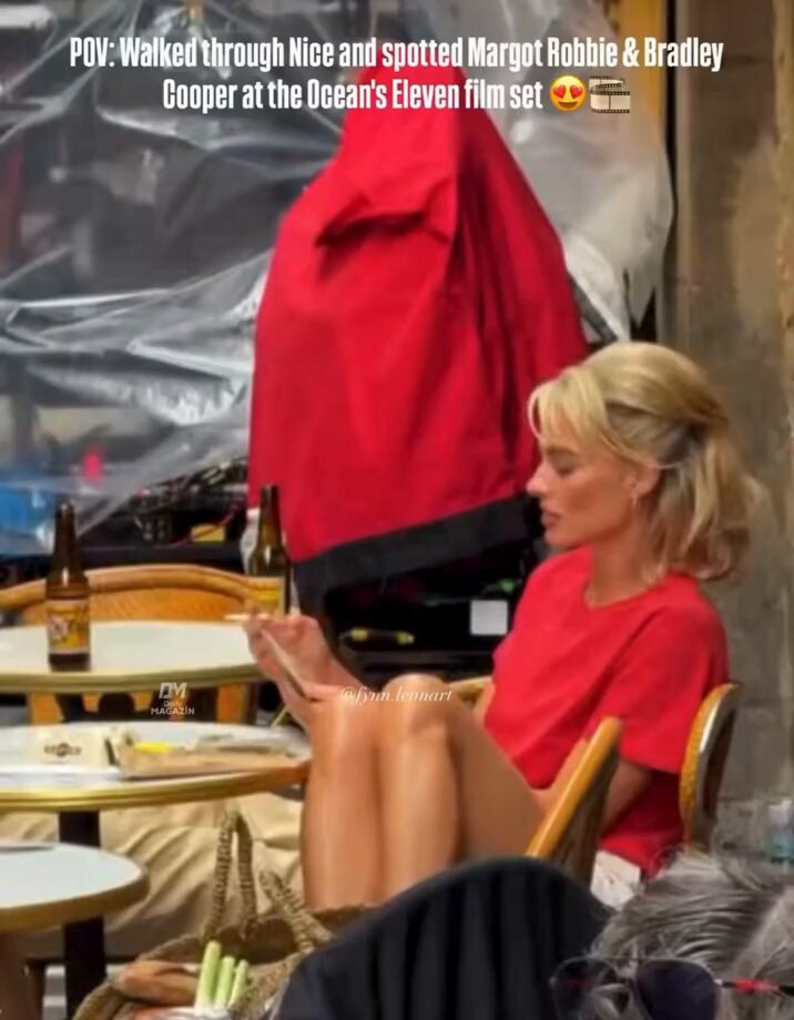 Margot Robbie Bradley Cooper OCEANS set