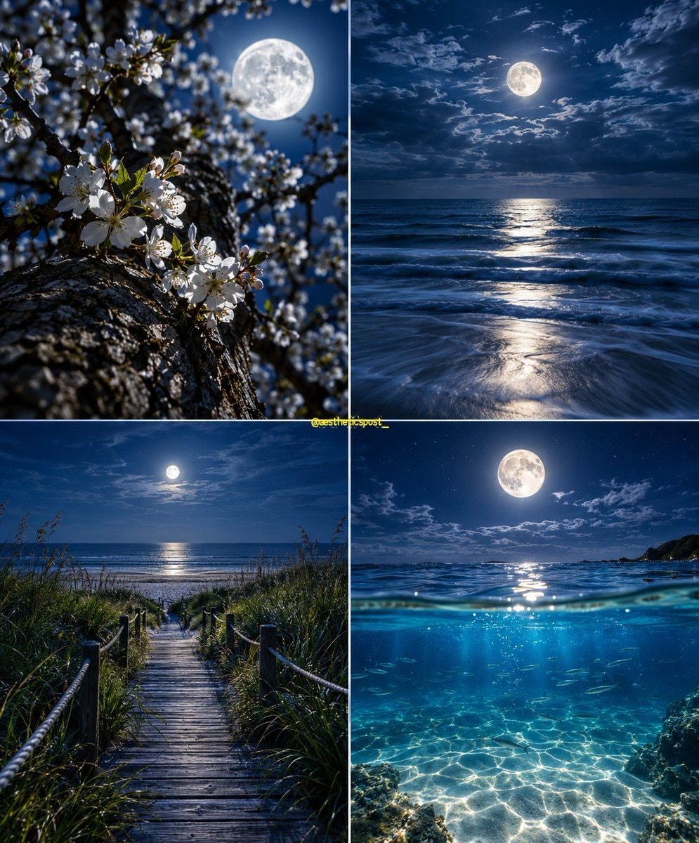 full moon collage