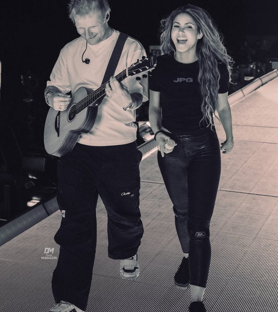 Shakira listening and stage photos