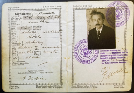 Einstein Swiss passport 1923 Einstein Swiss passport 1923