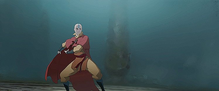 Aang airbending pose GIF