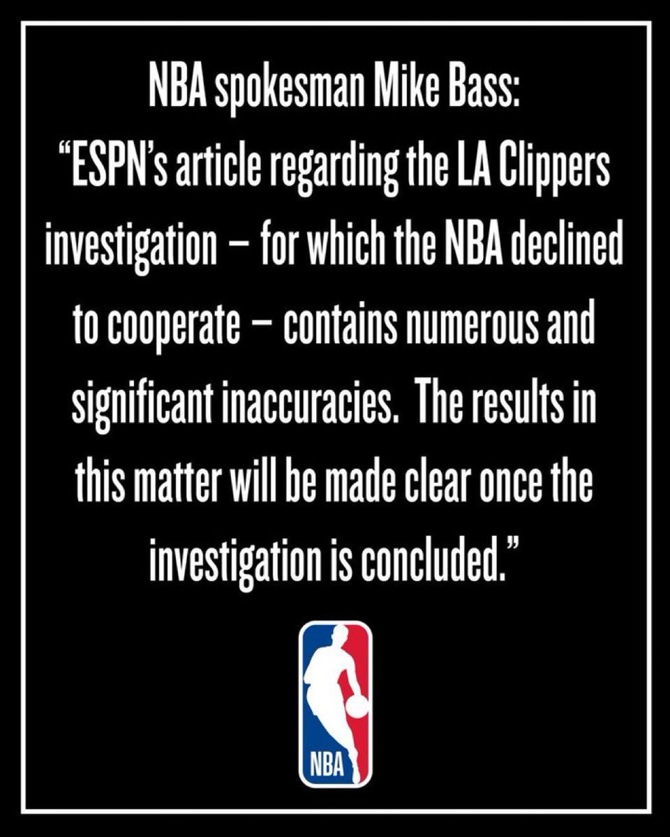 Mike Bass NBA statement on ESPN