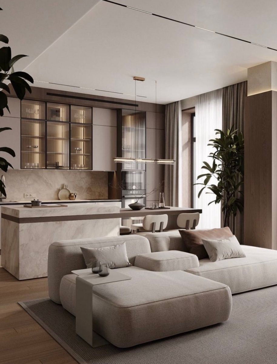luxury interior with sectional sofa