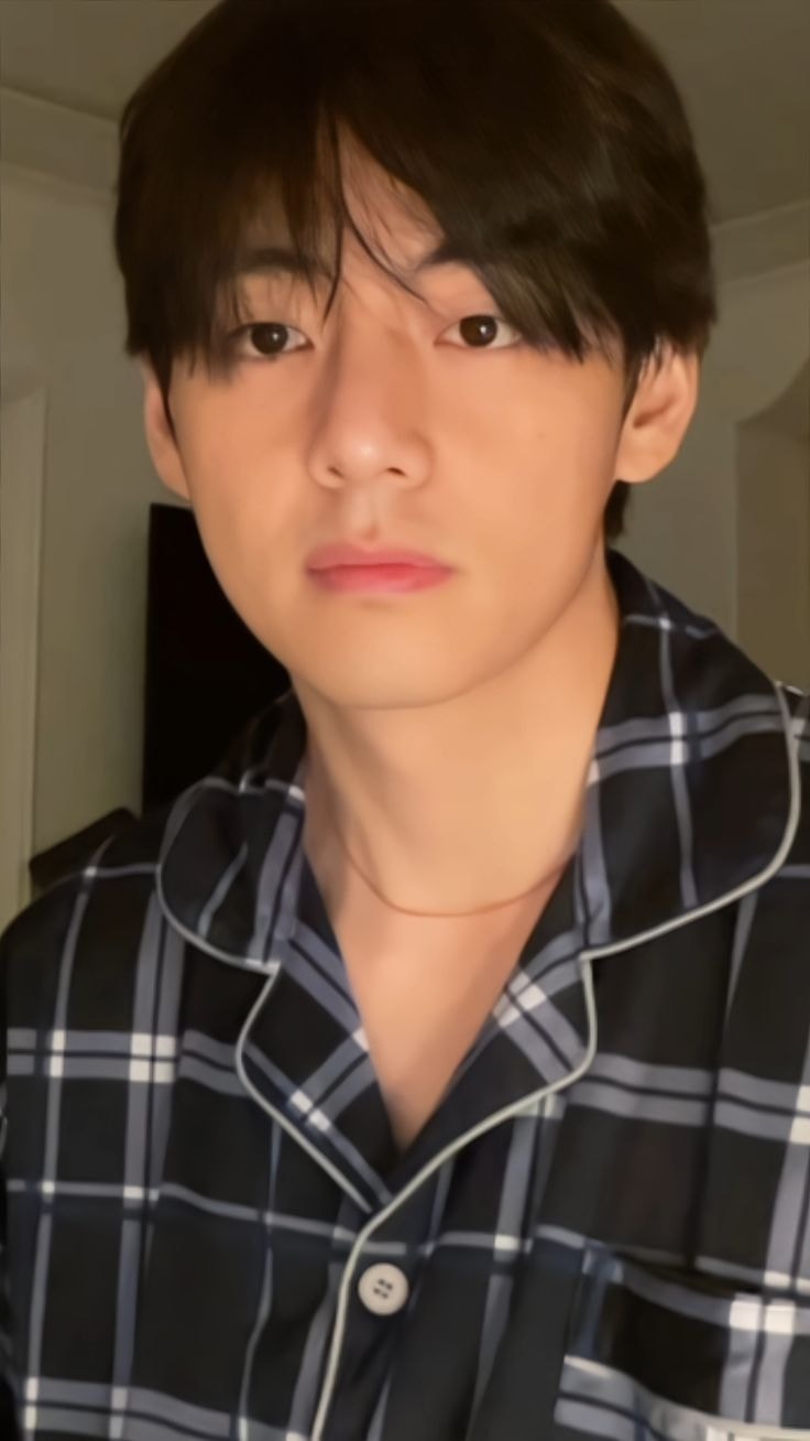 V selfie plaid pajama shirt (photo 3 of 3)