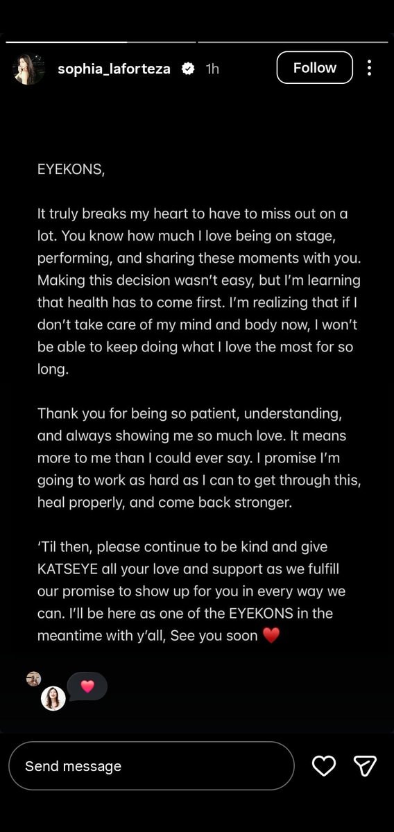 KATSEYE Sophia mental health break 💙 (photo 2 of 2)
