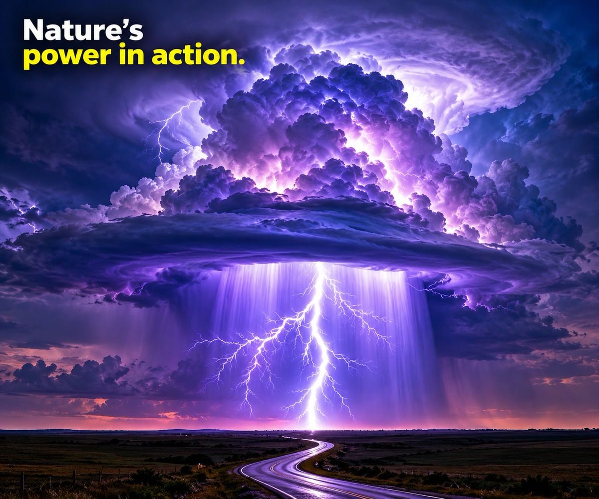 Purple lightning storm cloud