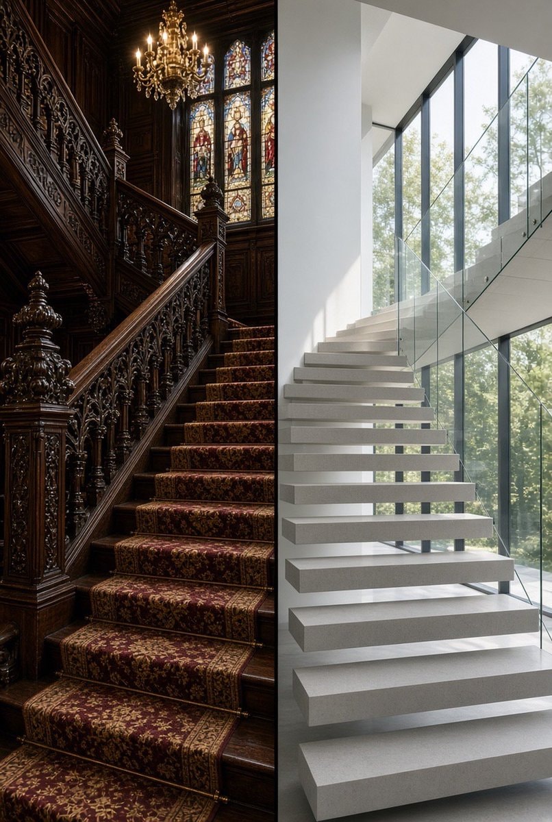 Old world charm vs modern design contrast