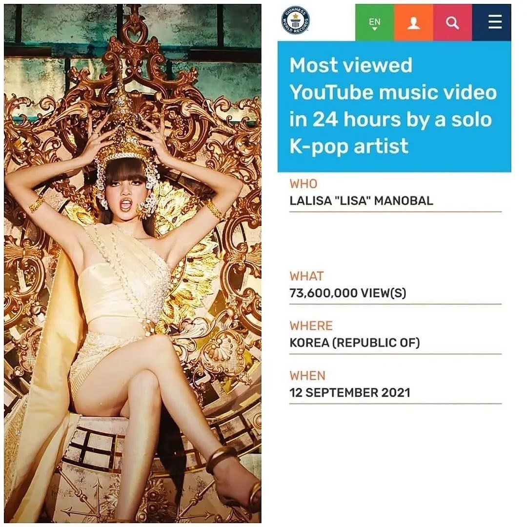 Lisa Guinness World Records most K-pop (photo 3 of 4)