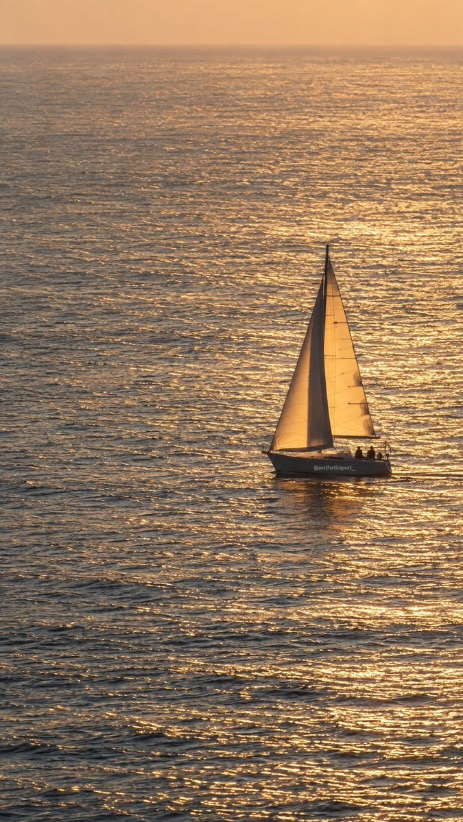 sailboat sunset golden glow