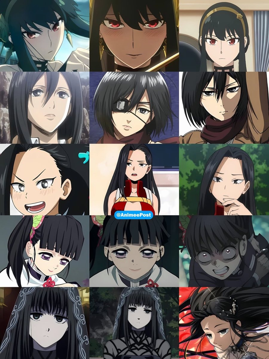 anime girls with black hair
