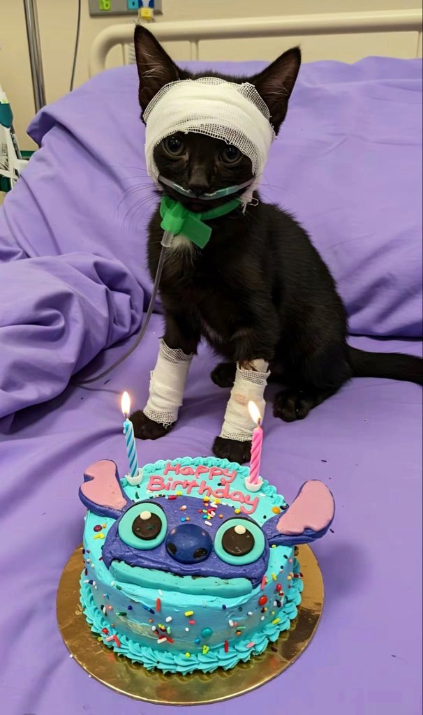 Kitten birthday in hospital 💔💔 Kitten birthday in hospital 💔💔