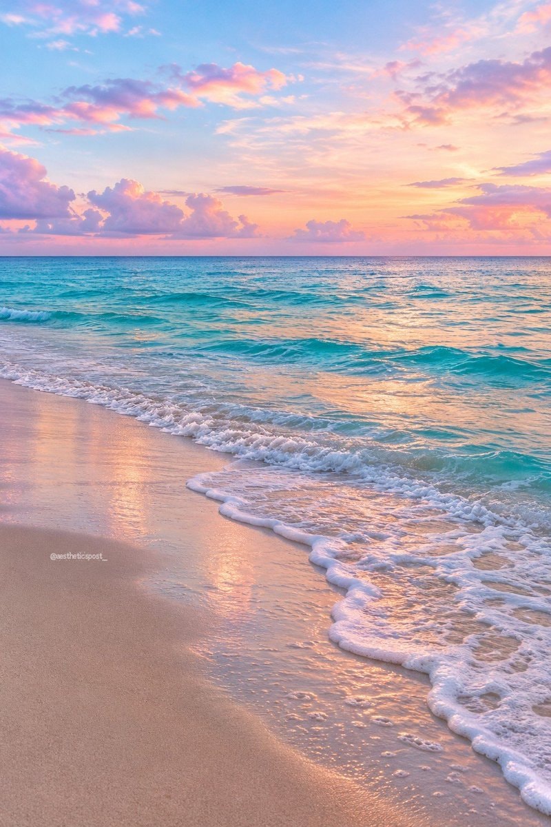 sunset beach waves