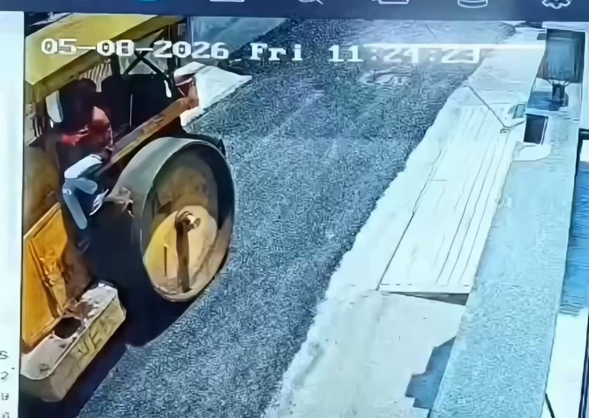 Girl crushed by road roller in India