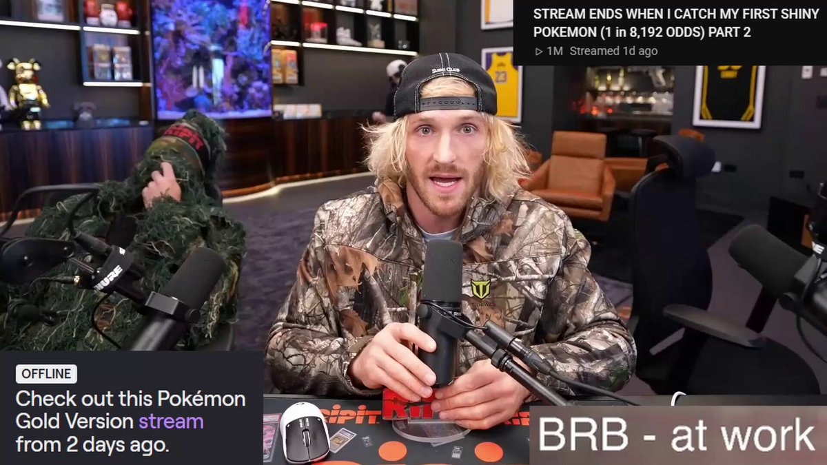 Logan Paul stops Shiny Pokémon stream for work