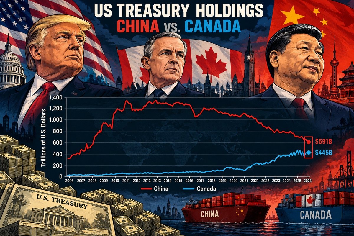 China US Treasury holdings vs Canada