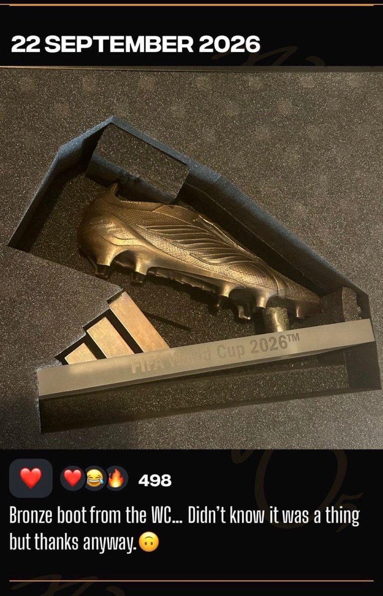 Jude Bellingham bronze boot 2026 World Cup (photo 2 of 2)