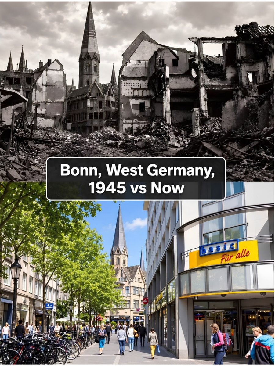 Bonn 1945 vs present day comparison