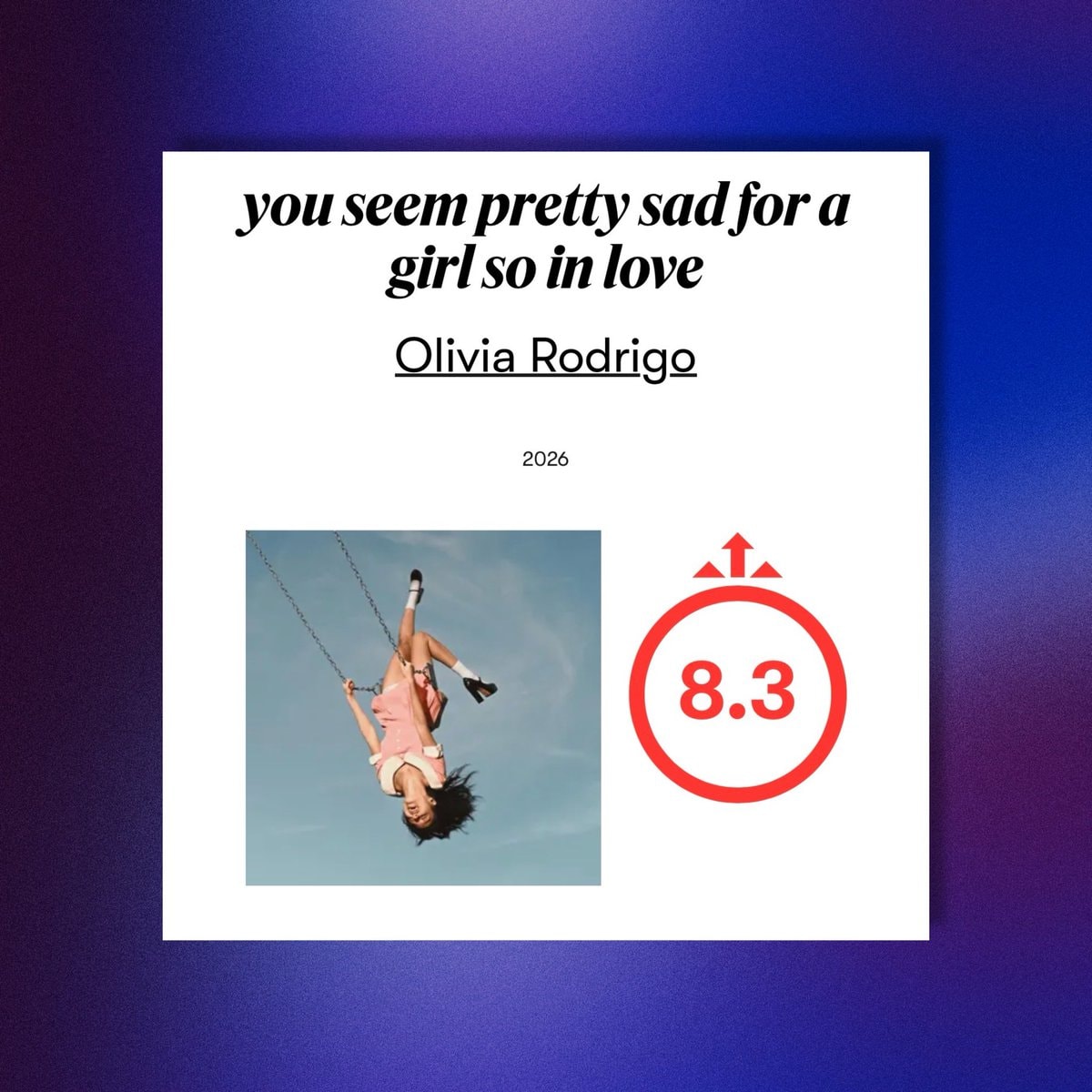 Olivia Rodrigo Pitchfork 8.3 Best New Music (photo 2 of 2)