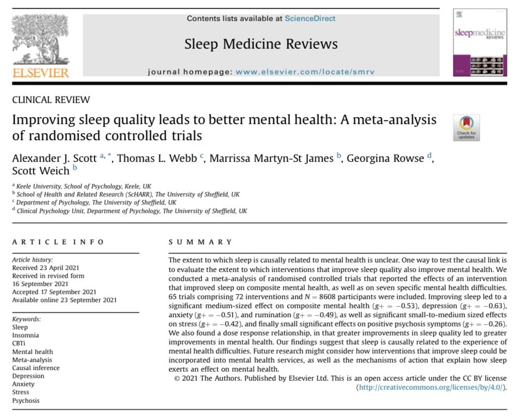 sleep best action mental health