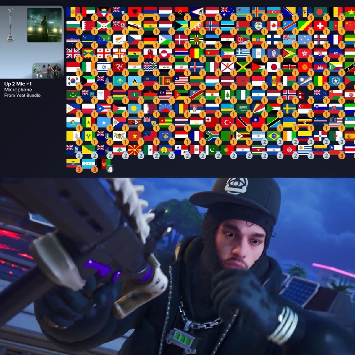 Yeat Fortnite skin tops 183 countries