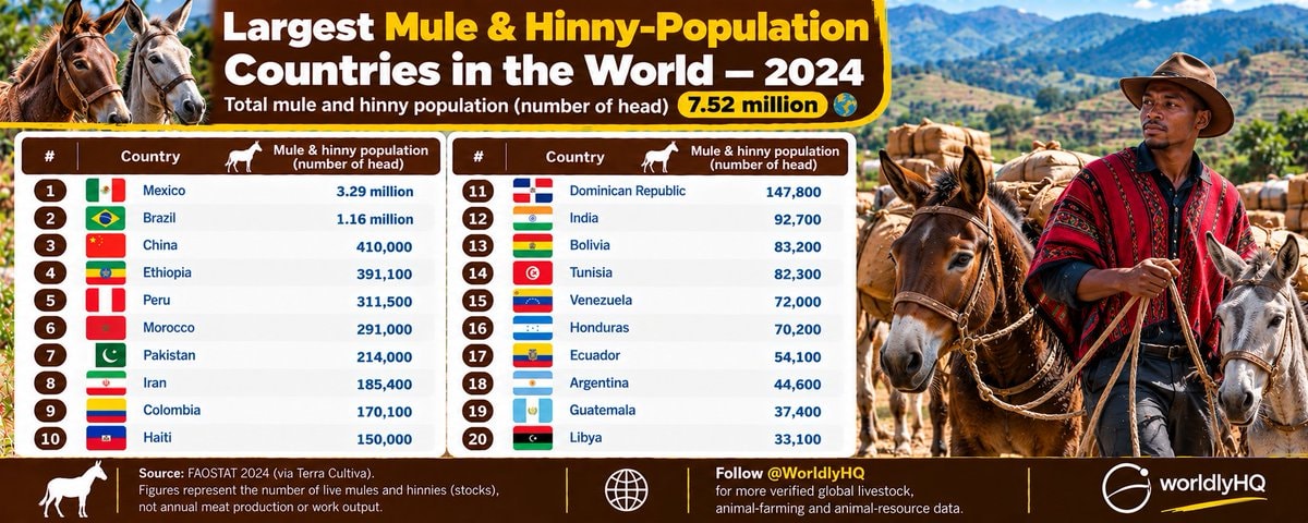 Largest Mule Hinny Populations 2024