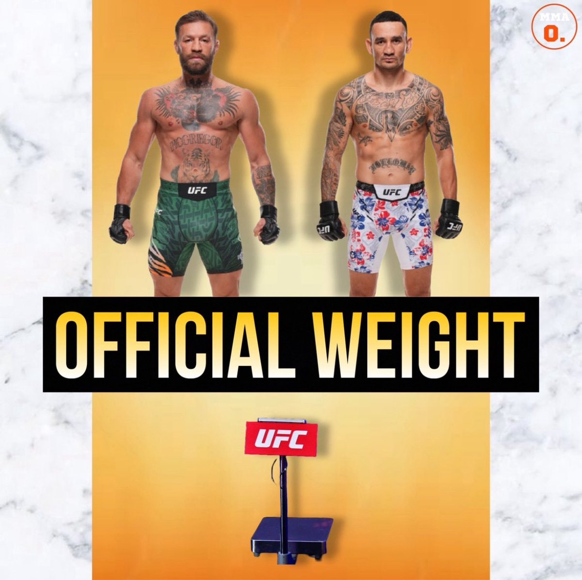 Conor McGregor and Max Holloway at UFC weigh-in