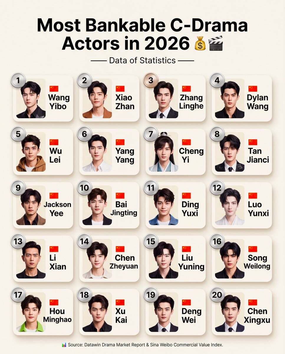 Most Bankable C-Drama Actors in 2026