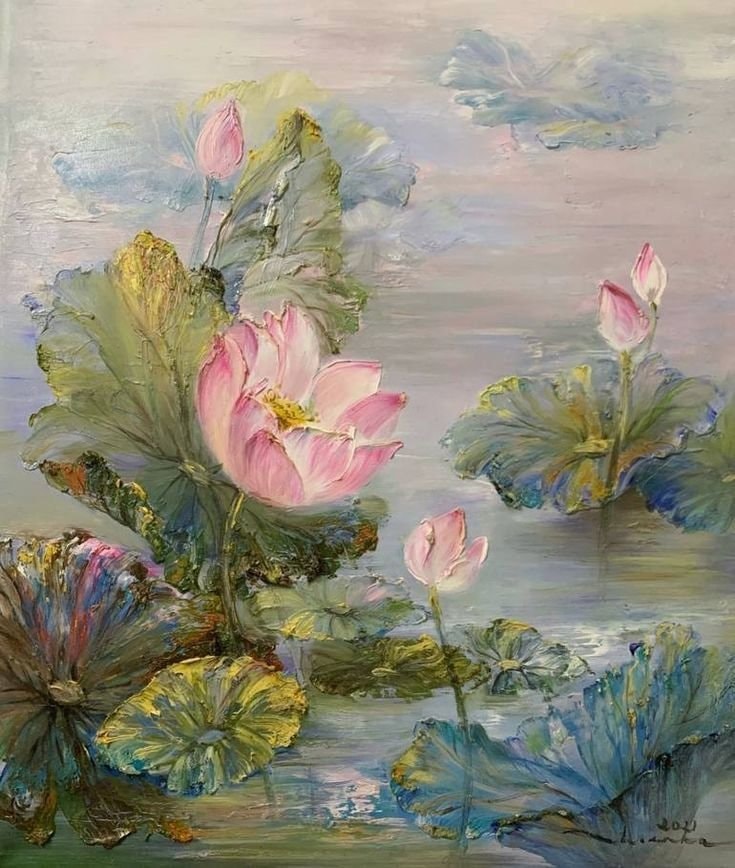 Hsin-Ling lotus pond painting