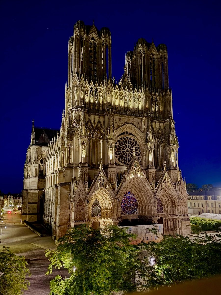 Remis France cathedral at night Remis France cathedral at night
