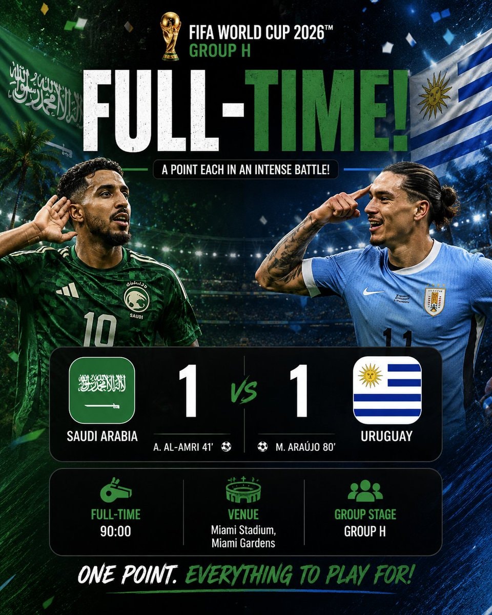 Saudi Arabia vs Uruguay 2026 World Cup Group H draw