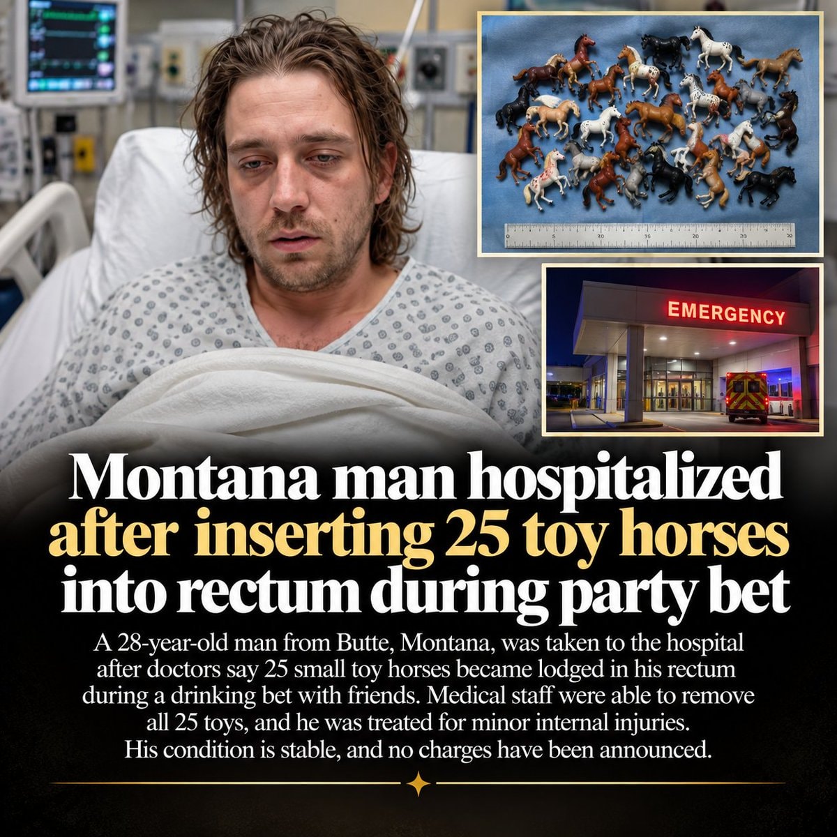 Montana man hospitalized after 25 toy horses bet Montana man hospitalized after 25 toy horses bet