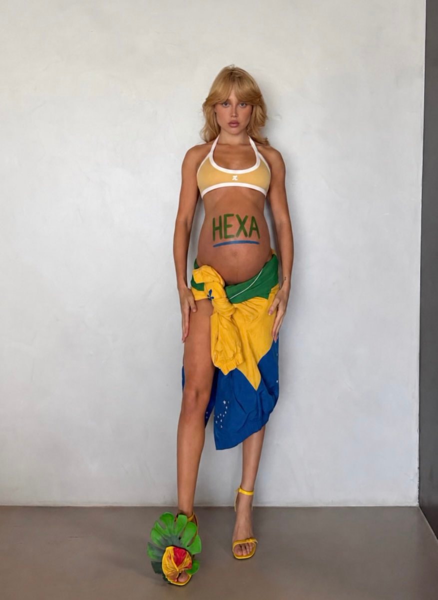 Malu Borges hexa Brazil flag bikini