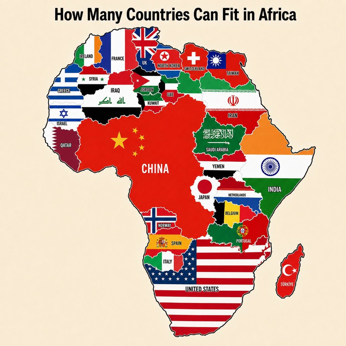 Africa size vs 30 countries Africa size vs 30 countries