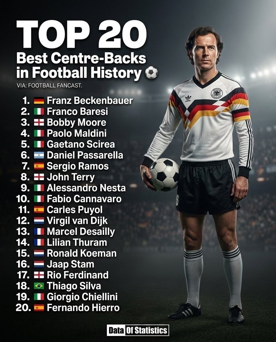 Top 20 best centre-backs in football history