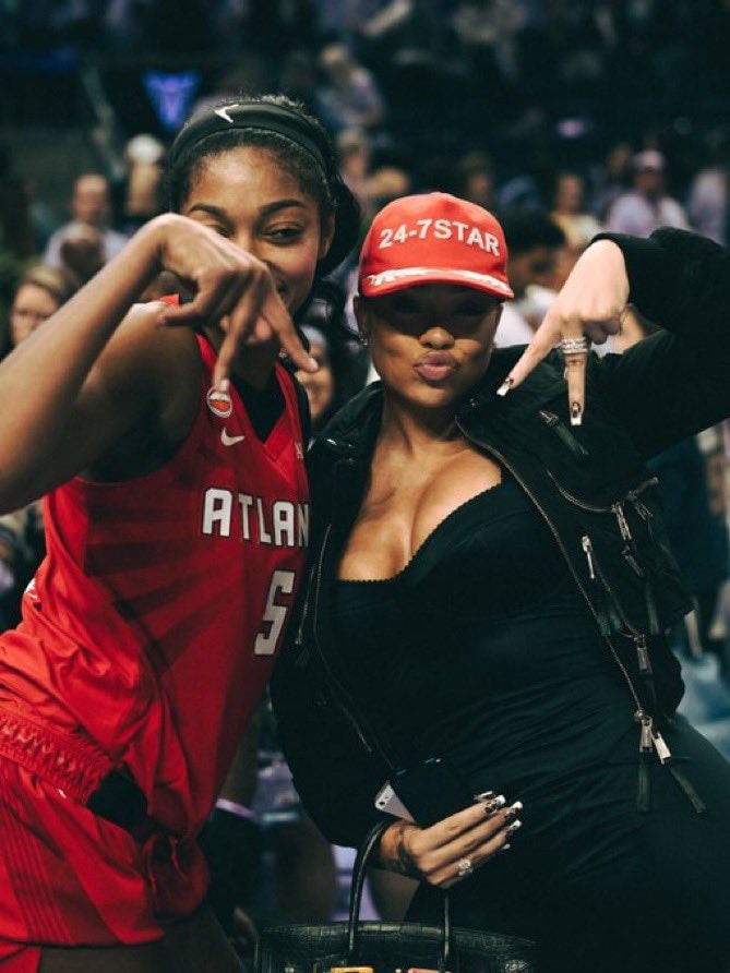 Angel Reese and Latto at WNBA Finals Game 2