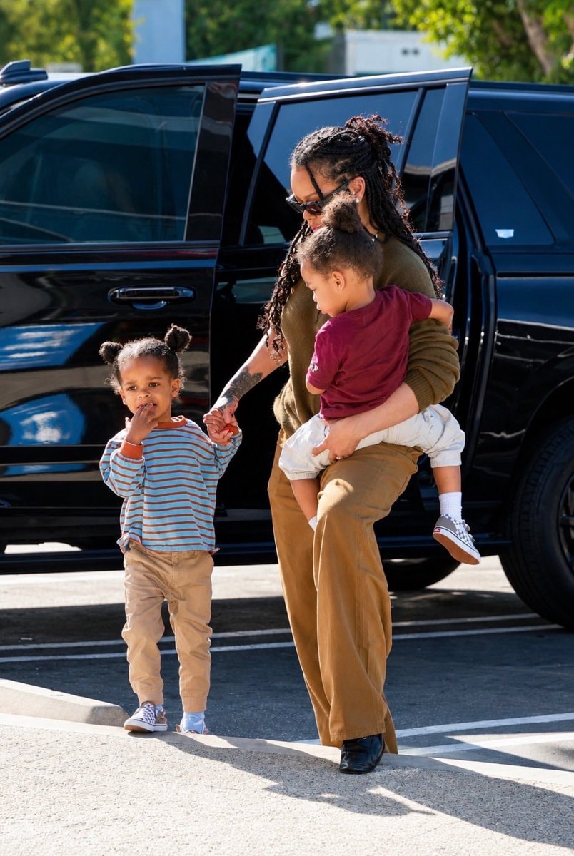 Rihanna with sons RZA and Riot